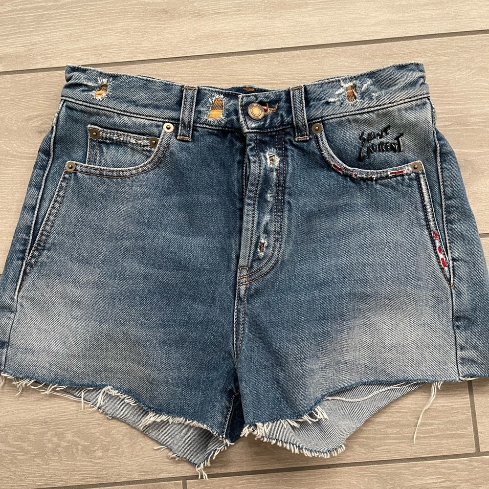 Saint Laurent denim shorts
